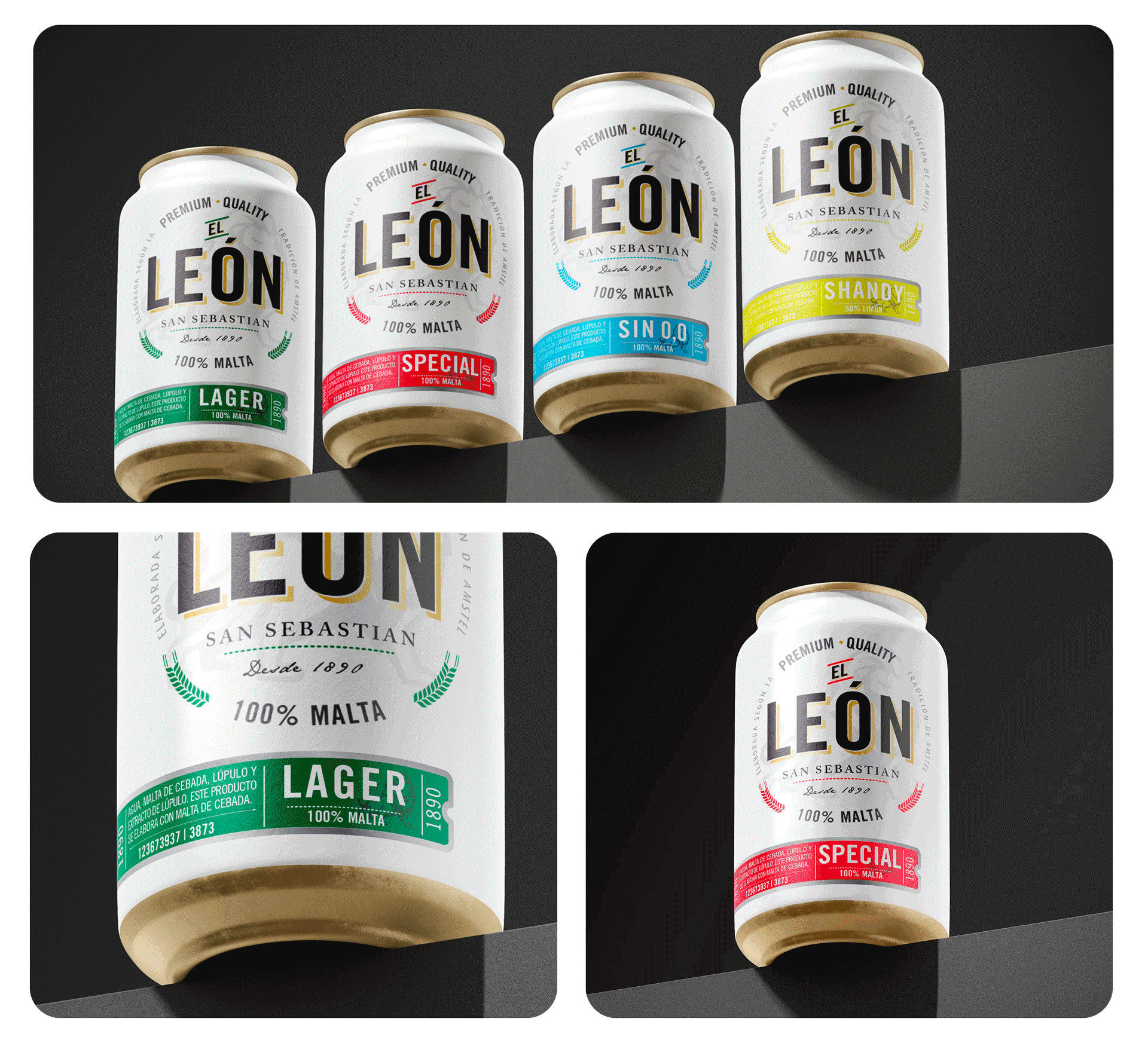 cerveza el leon packaging